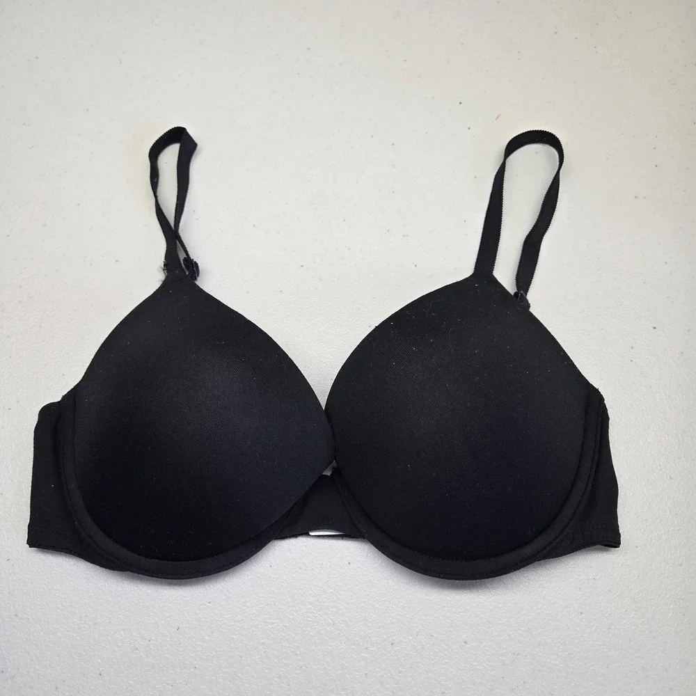 PINK‎ Victoria's Secret Women Bra 34D Black Push Up Underwired Strap